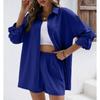 JPNTKY Women's Fashion Casual Short Sleeve POLO Neck Pants Suits