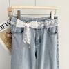 French Ribbon Lace Belt Women's Skirt Lace-up Decorative Dress Shirt Pendant Waist Chain Headband Long Silk Scarf