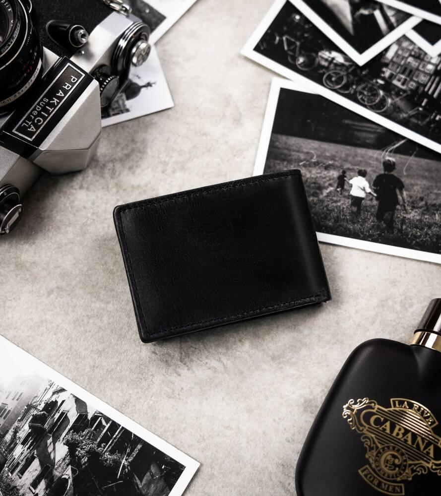 Small men's leather wallet without clasp - Buffalo Wild