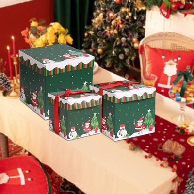 10/15/20cm Vánoční Dekorace Dárková Krabice Vánoční Dárek Párty Výslužka Skládací Dárkové Krabice Párty Potřeby Ozdoba Nový Rok 2025