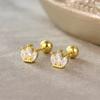 2 Paires Boucles d'Oreilles Créoles Petites Câlins en Acier Inoxydable Pour Femmes Petit Pendentif Cristal Zirconium Boucles d'Oreilles Cartilage Bijoux Piercing