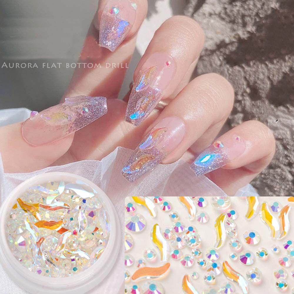 Shapes Aurora Nail Accessories Irregular Nail Rhinestones Nail Art Decoration Crystal Nail Jewelry