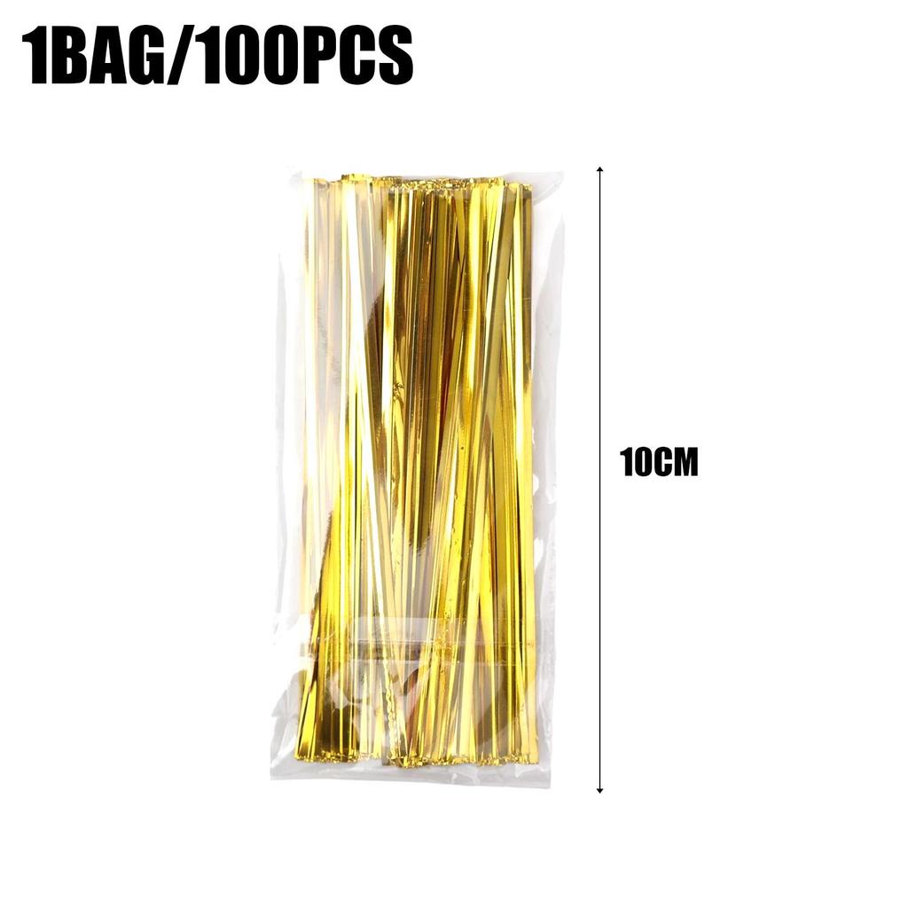 Reusable Metal Twist Ties Gold Silver Crafts Binding Wire for Candy Treat Bags Party Gifts Wrapping Ribbon Tie Plant Flower Ties