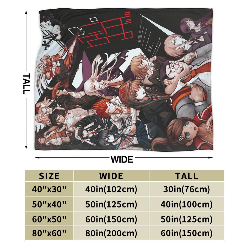 Game Danganronpa Blankets  Soft Warm Comfortable Plush Throw Blanket For Kids Adult Couch Chair Flannel Bedspread Bed Cover