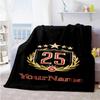 Galatasaray 347 Customize Text Blanket Throw Customizable Blanket Ultra-Soft Versatile for Seaside Couch Picnics Nap for All Occasions