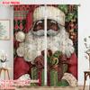2pcs,2D Plane Printing Curtain Popular Santa Claus with Presents Versatile Durable Polyester (without Rod) Versatile All Perfect