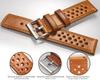 [hemsut H] Genuine Leather Watch Band, Perforated Design, Soft and Flexible, Italian Vegetable Tanned Leather Quick Release Band
