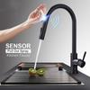 Matte Stainless Steel Sink Faucets Mixer Tap Crane Smart Touch Sensor Pull Out Cold Hot Water Mixer Kitchen Black