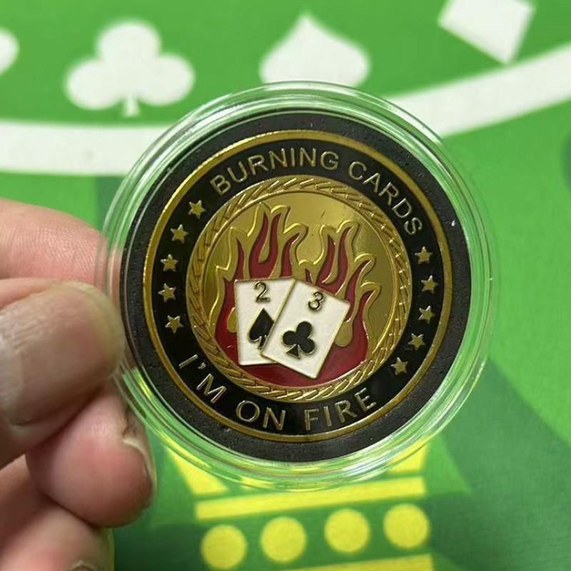 Texas Hold'em, Kovové tlakové karty, Šťastné mince, Kódy domů s blindy, dealer, Plný tlak all-in, žetony, tlakové karty