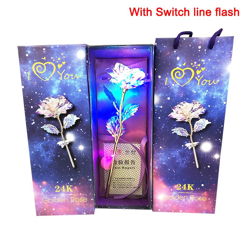 Gold Foil Plated Rose Flower 24K Dipped Decor With Stand Mothers Day Gift & Valentine's Day Gift Gold Flower with Gift Box
