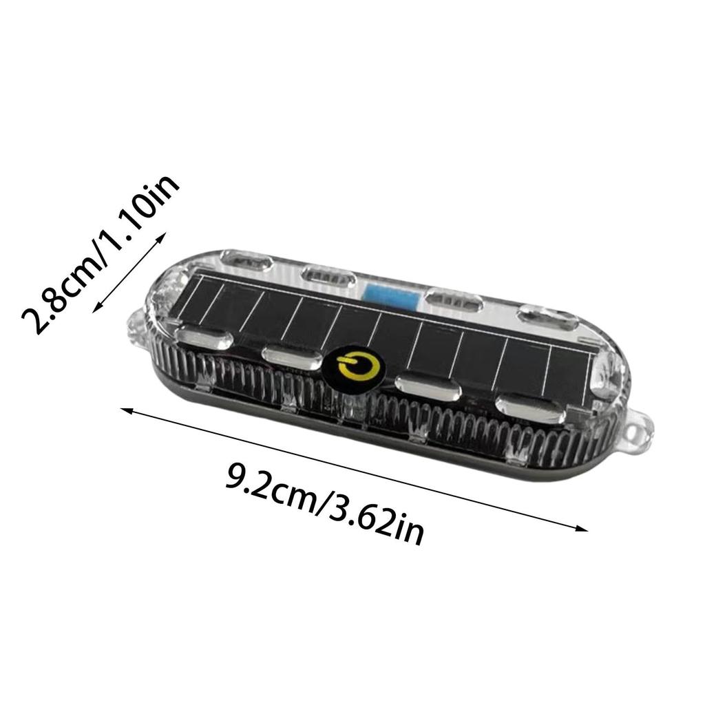 2pcs Car Solar Powered LED Lights Fake Car Warning Lights LED Flashing Warning Lights