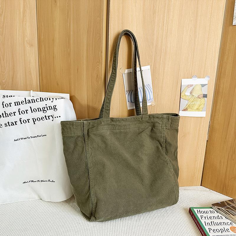 Large-capacity bag women's new Japanese casual portable canvas bag versatile office worker tote bag student shoulder bag