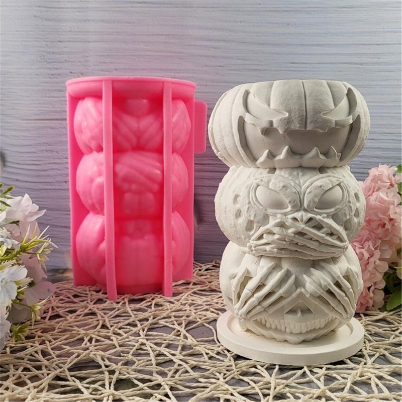 Pumpkins Shape Flower Pots Molds Silicone Mould Halloween Candle Holder Molds Epoxy Resin Molds Handmade Plaster Molds