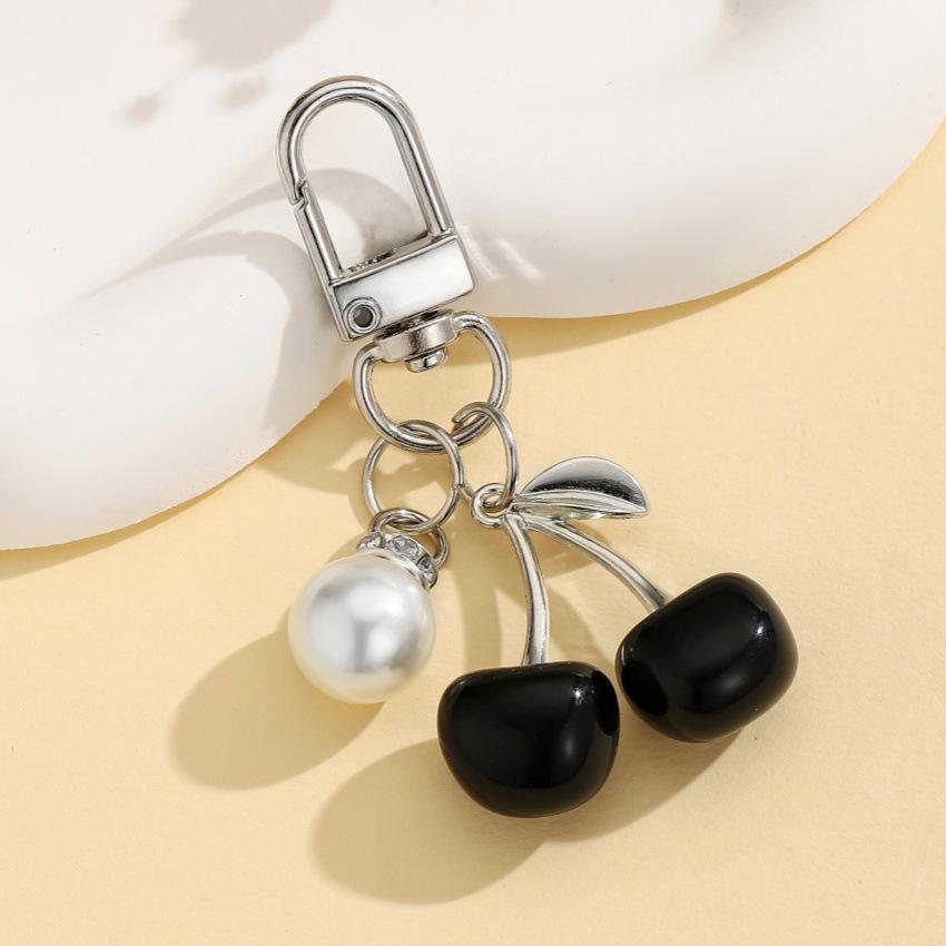 

Kawaii Cherry Keychain Cute Acrylic Bag Charm & Car Decor, Adorable Gift for Women Girls Birthday Valentine Gifts Accessories чёрный