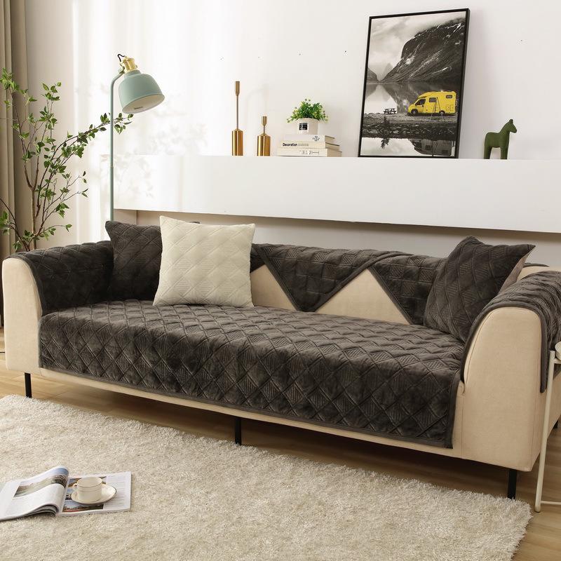 

Толстая плюшевая нескользящая подушка для дивана и универсальный чехол для зимы