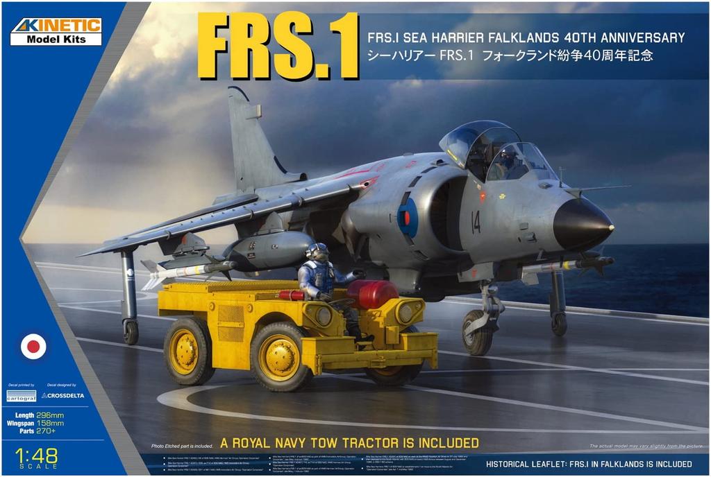 Kinetic 1/48 Royal Navy Sea Harrier FRS.1 Falklandskrieg 40. Jahrestag Plastikmodellbausatz KNE48138