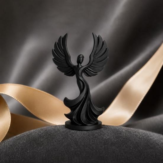 Engelsform Skulptur 3D Gedruckte Tanzende Figur, Moderne Geflügelte Frauenstatue, Schreibtisch Dekoration Dekorativ für Wohnzimmer, Schlafzimmer, Bücherregal Decor