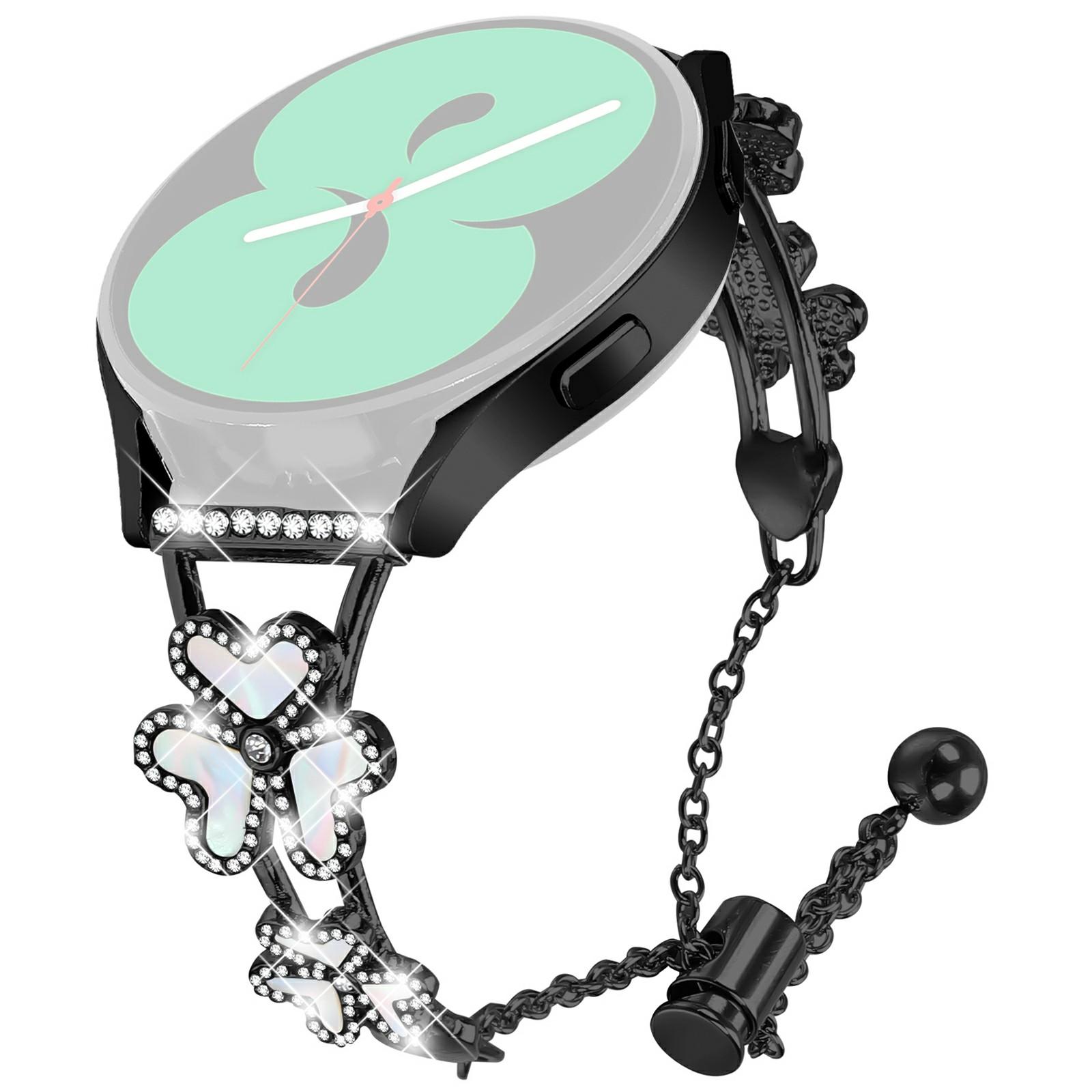 

Metal Band Heart Clover Decor For Garminactive 5/vivoactive 5 Watch Bracelet Replacement Black