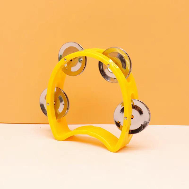 Plastic Hand Held Percussion Tambourine Jingle Bells Rhythm Instruments Music Educational Toy For Early Childhood Development
