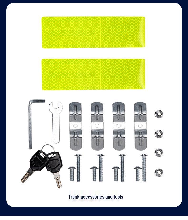 45L Multi-Capacity Aluminum Motorcycle Tail Box - Quick Release, Multiple Colors