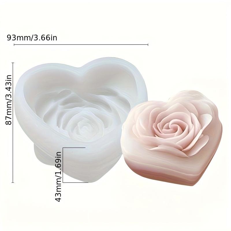 Love Flower Silicone Mold DIY Heart Shaped Rose Scented Candle Plaster Soap Resin Molds Handmade Chocolate Dessert Cake Tool
