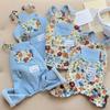 Pet Couple Costume Dog Flower Strap Pants Splice Cute Strap Dress Teddy Strap Pants Dog Clothes Cat Dog Clothes Puppy Clothes