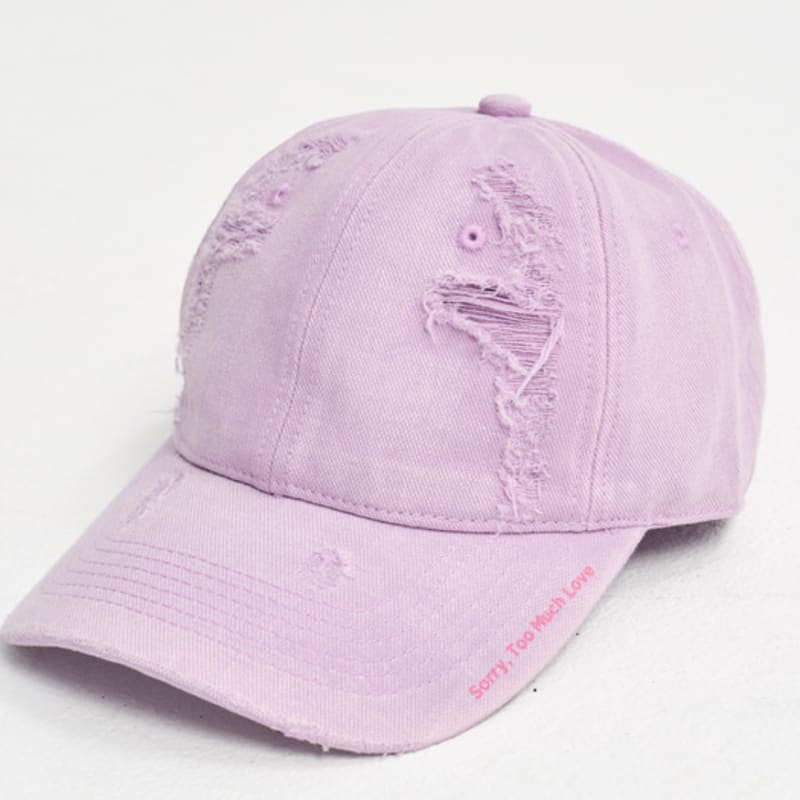 SORRY TOO MUCH LOVE Destroyed Ball Cap_Multi