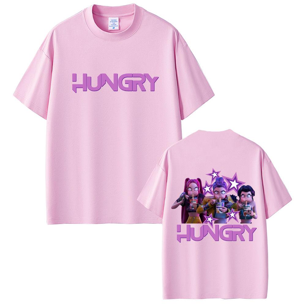 

K-pop Охотники на демонов Футболка Милая Смешная Руми Мира Зои Едят Рамен Футболки Летняя Мужская Женская Мода Тренд Уличная Одежда Топы S