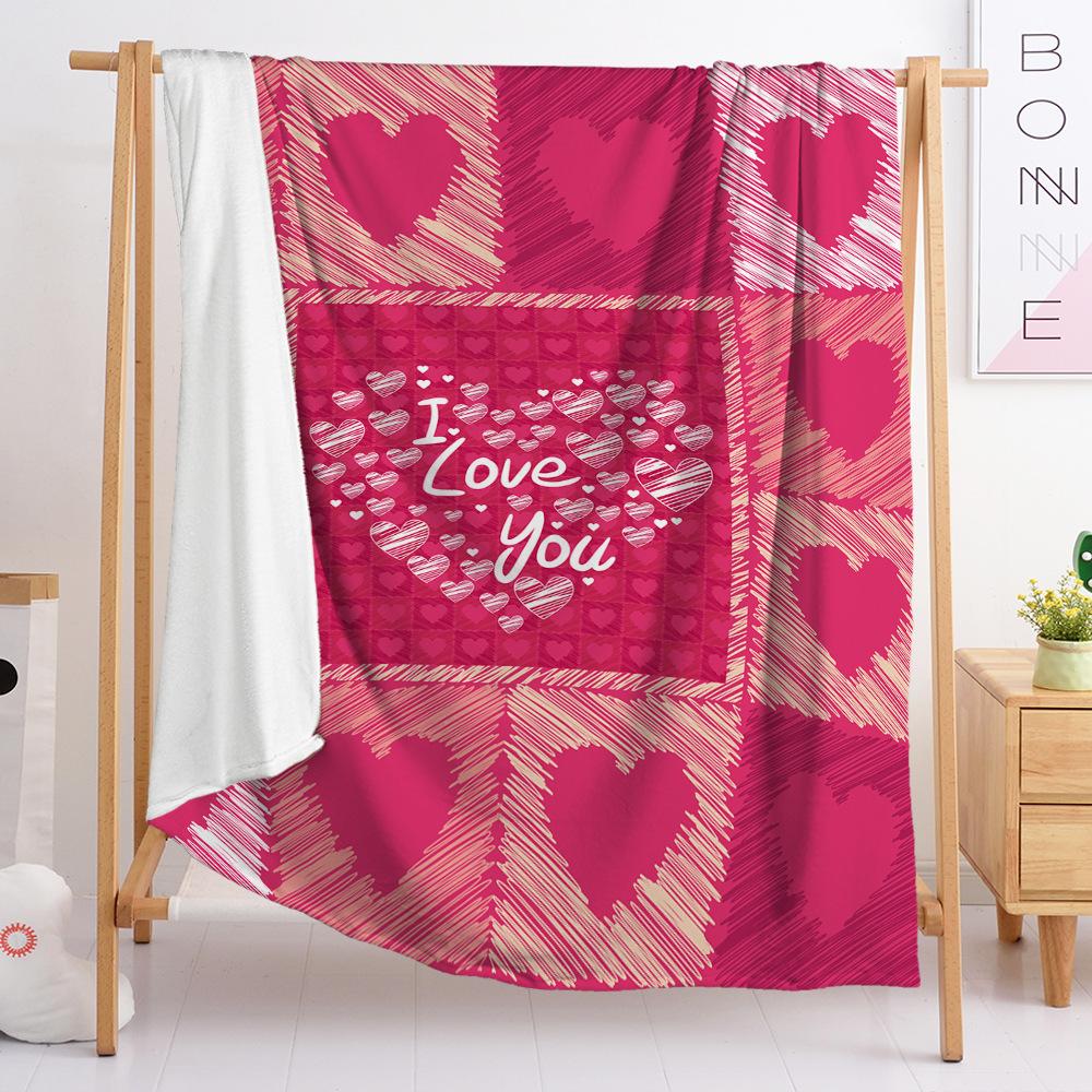 Valentine'S Day Blanket Love Flannel Blanket Autumn Spring Autumn European And American Sizes