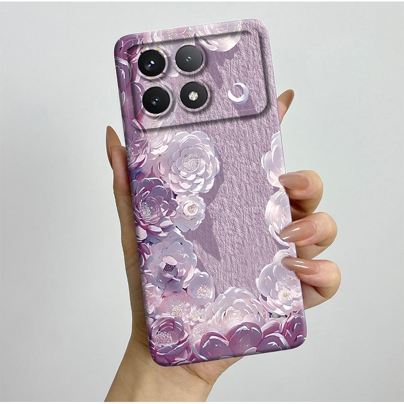 Shockproof Phone Case for Xiaomi Poco X6 Pro 5G Redmi K70E Pretty Butterfly Flowers Soft TPU Shell Poco X6Pro Bumper Back Cover