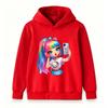 Kids Boys Girls Cute Rainbow Hair Cat Ear Girl Print Pullover Hoodie Casual Long Sleeve Comfortable Hooded Sweatshirt For Daily School Outdoor Party