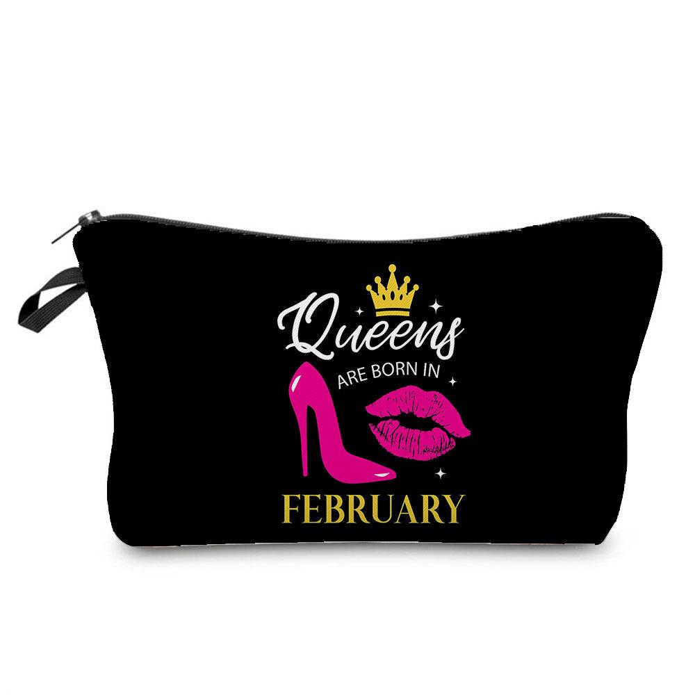 Women English Crown Print Cosmetic Bag Toiletries Organize Travel Storage Case 6767