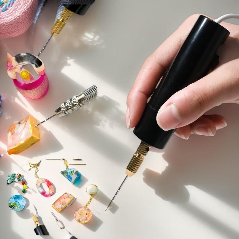 El Tipi Mini Elektrikli Matkap DIY Elektrikli USB Elektrikli Matkap Epoksi Reçine Takı Yapımı Ahşap El Sanatları Gravür Kalem Aracı İçin Araçlar