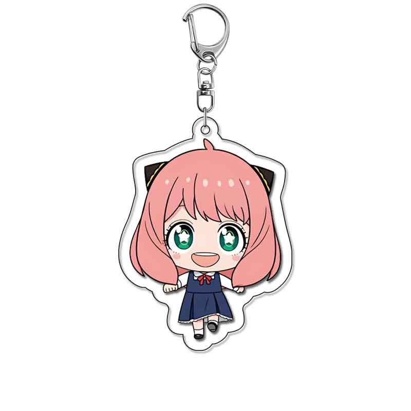 

6cm kawaii Q Version Anya Forger Anime Characters Acrylic Keychain Ornaments Kawaii Cartoon Girly Heart Charm Pendant Keyring 6 cm