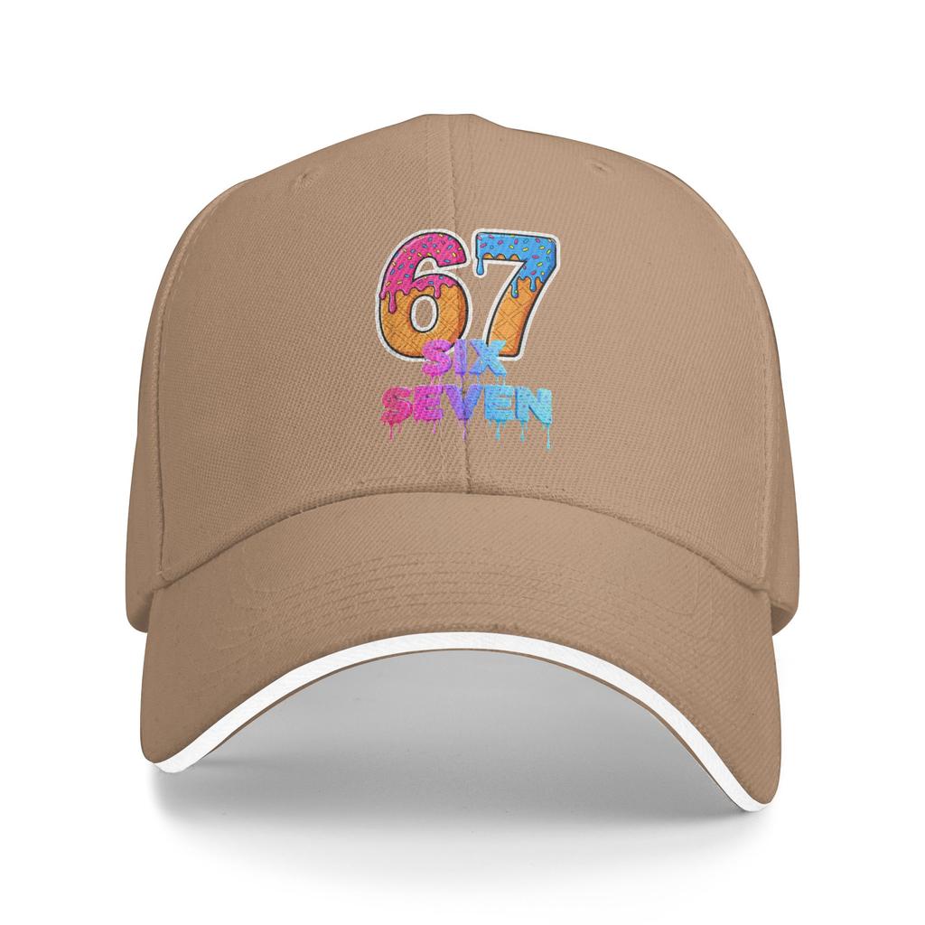 Six Seven Ice Cream Drip Gen Alpha Slang 6 7 Trending Meme Casual Baseball Cap Summer Trucker Hat Sunscreen Skate Snapback Cap
