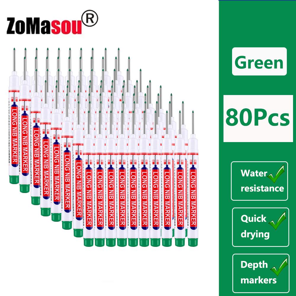 1-100 Stück 20mm Langer Kopf Markerstift Mehrzweck Holzbearbeitung Fliesen Dekoration Tiefloch Marker Stifte Rote/Schwarze/Blaue/Grüne Tinte
