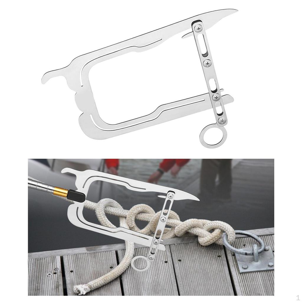 Stainless Steel Telescoping Boat Hook Dock Threader Fishing Accessory