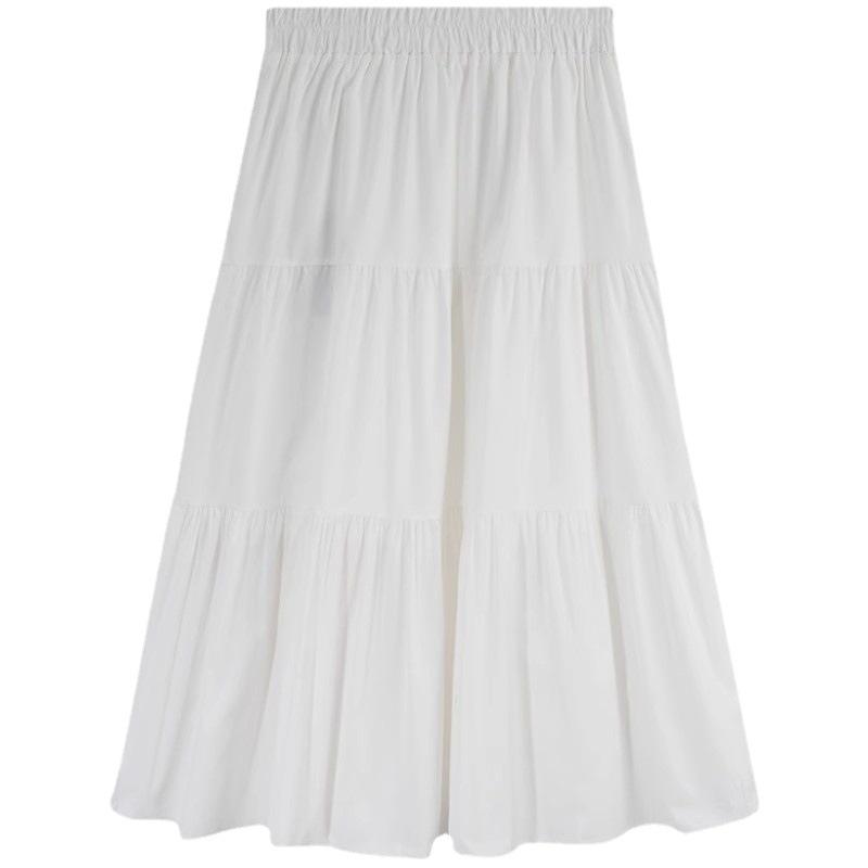 High-Waist Pleated A-line Midi Skirt - 2024 Spring Collection for Women