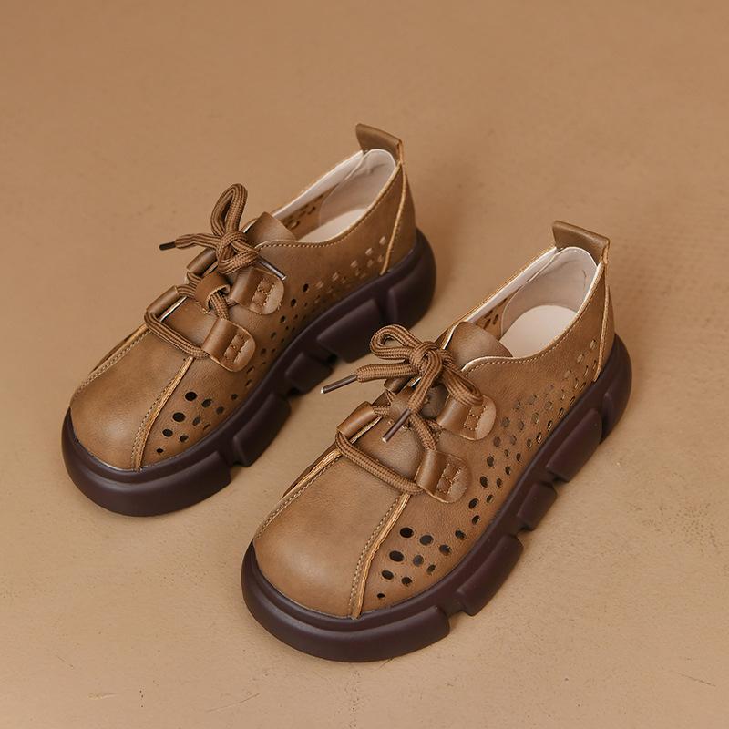 

Ретро-туфли с открытыми носками женские 2024 осень новые римские толстые подошвы универсальные маленькие кожаные туфли на шнуровке Zapatos De Mujer 40 серый