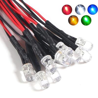 50ks 12V 5mm LED diodová světla 7,9 palcová předem propojená 5 barev X 10ks Rozmanitá sada Bílá Červená Zelená Modrá Žlutá Teplá-bílá Vyzařování