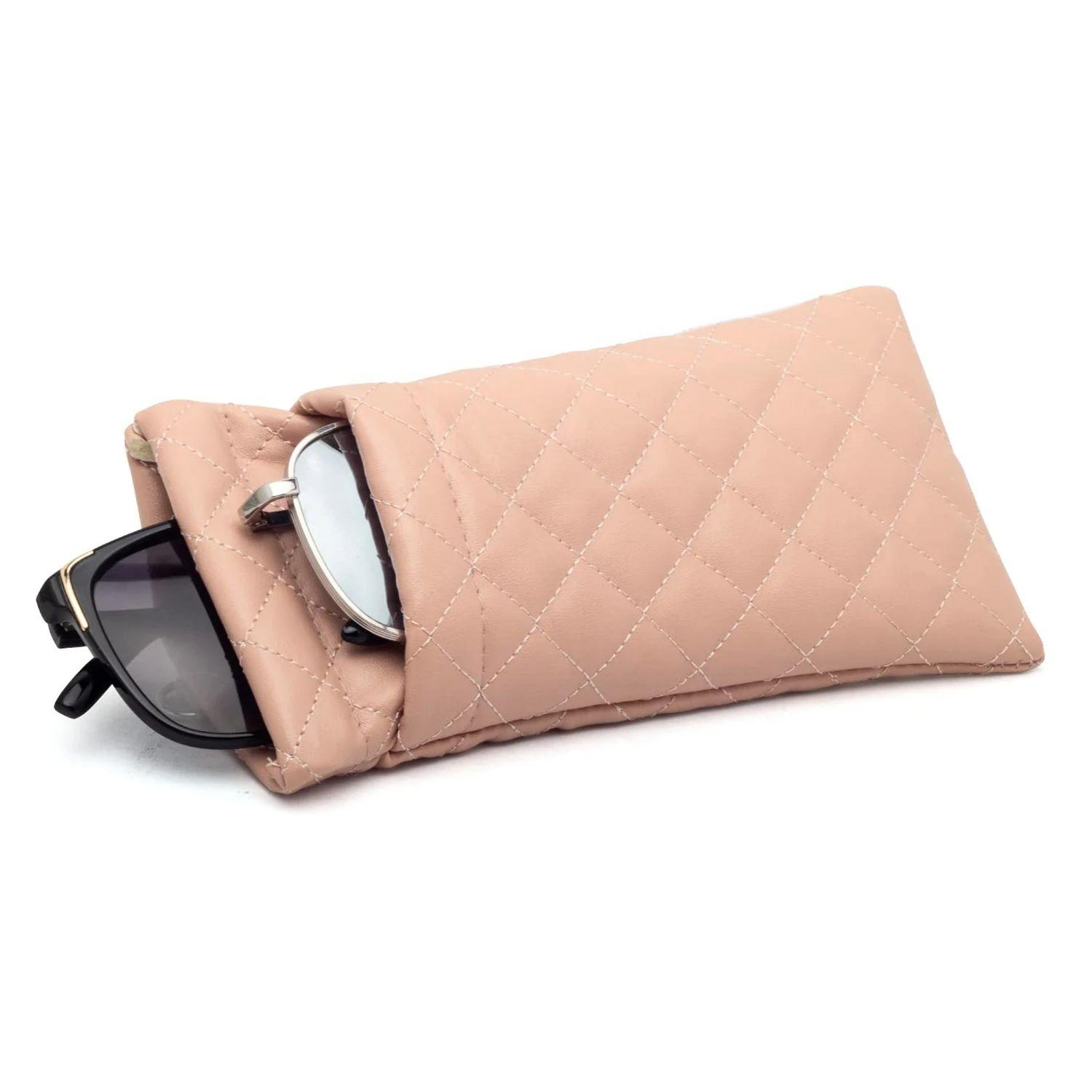 

1Pack Universal Glasses Case For Men Women Fashion Pvc Eyeglasses Pouch Sturdy Lightweight Design Suitable Genders Daily рожевий