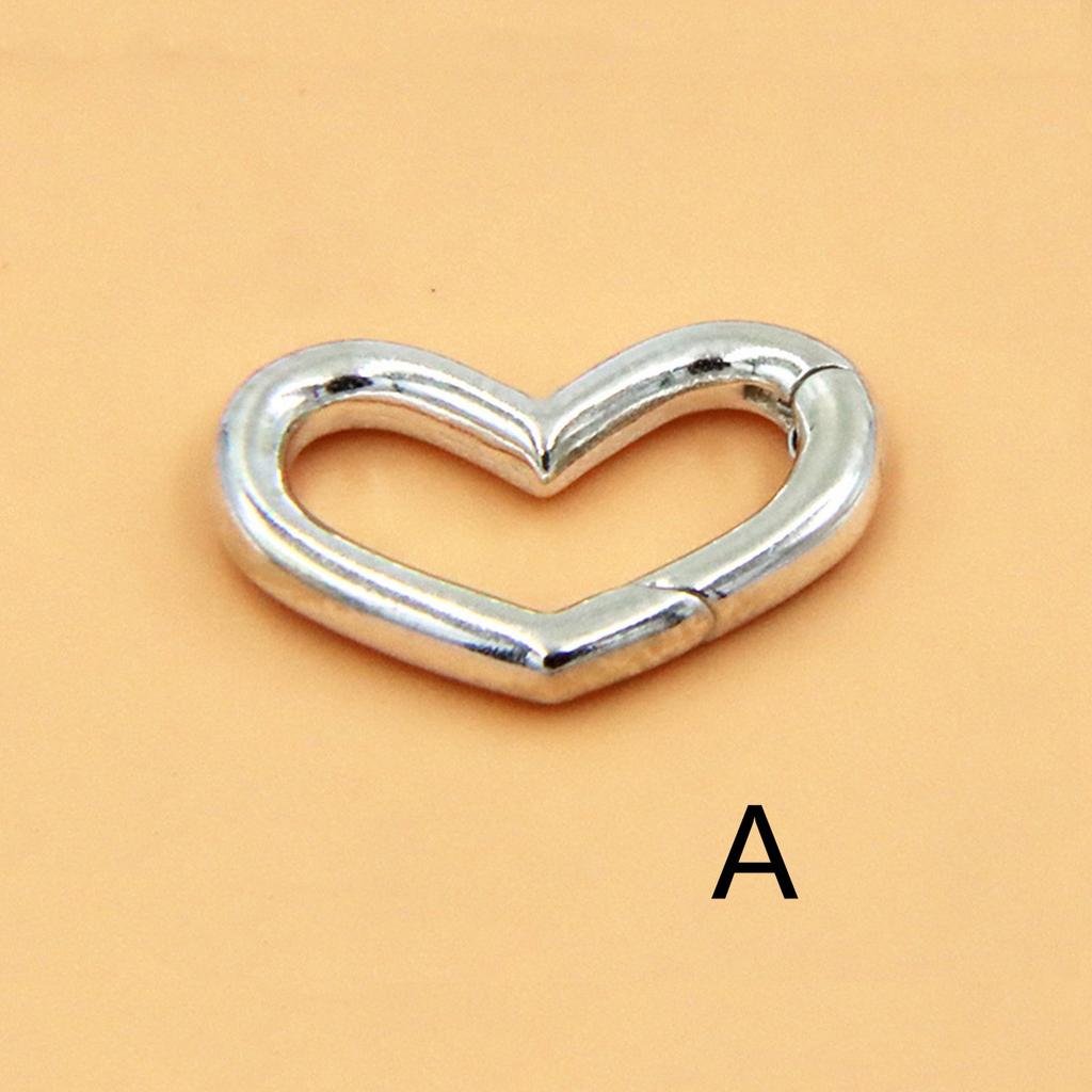 Silver Heart Buckle Necklace Enhancer Shortener Love Heart Clasp DIY Bracelet Pendant Jewelry Connector