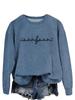 Avrupa & Amerikan Moda Sekizinci Nota Baskılı Çok Yönlü Yuvarlak Yaka Kapüşonlu Sweatshirt - Sonbahar Konforu