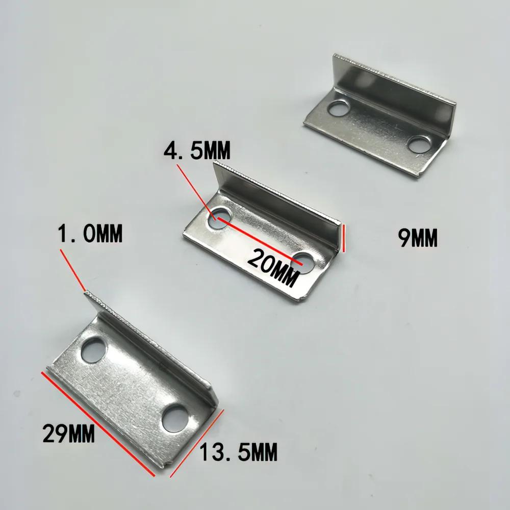 20Pcs Silver Angled Drawer Lock Strike Plate for Home Office Cabinet Cupboard Drawer Door Furniture Connector Hardware Fastener