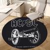 1pc AC/DC, Rock Band, Logo, Cannon, Music Round Carpet, Made of Polyester,Perfect for Decorating Office Chairs, Living Rooms Fplt805