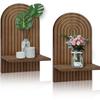 Pack Of 2 Wood Wall Shelves Rainbow Bookshelf for Living Room and Bedroom Decoration Easy Install Plant Storage Rack