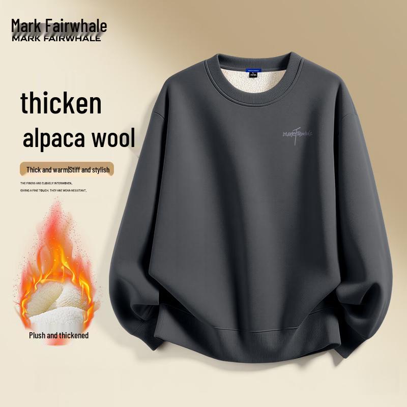 

MARK FAIRWHALE Men s Heavyweight Letter Print Round Neck Sweatshirt 4XL