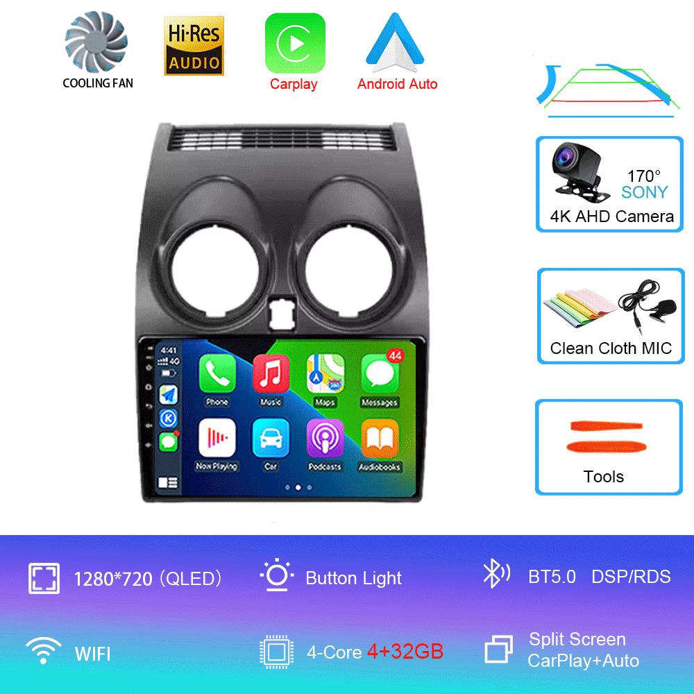 Android 14 Car Radio For Nissan Qashqai 1 J10 2005 - 2015 Multimedia Stereo Video Player Navigation GPS 4G WIFI 360 Camera 9''
