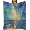 Watercolor Night Sky Throw Blanket funny gift Sofa warm winter Retros Blankets