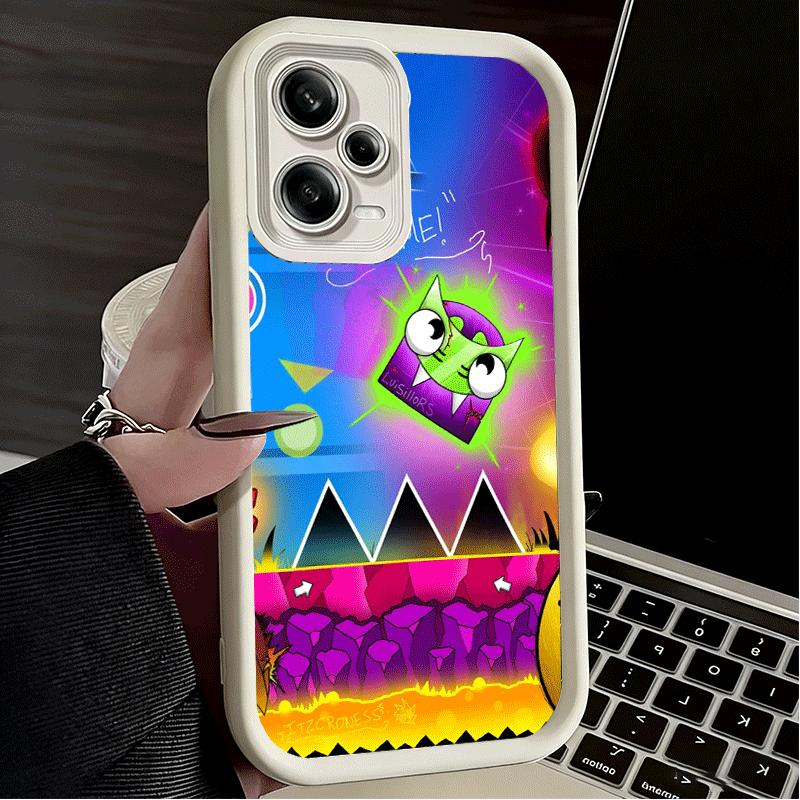 Geometry Dash Game Soft Phone Case for Xiaomi Poco X7 X6 X5 Pro X4 Gt X3 F7 Ultra M8 M7 Redmi 15C 15 14C 13 13C 12 12C 10 10C